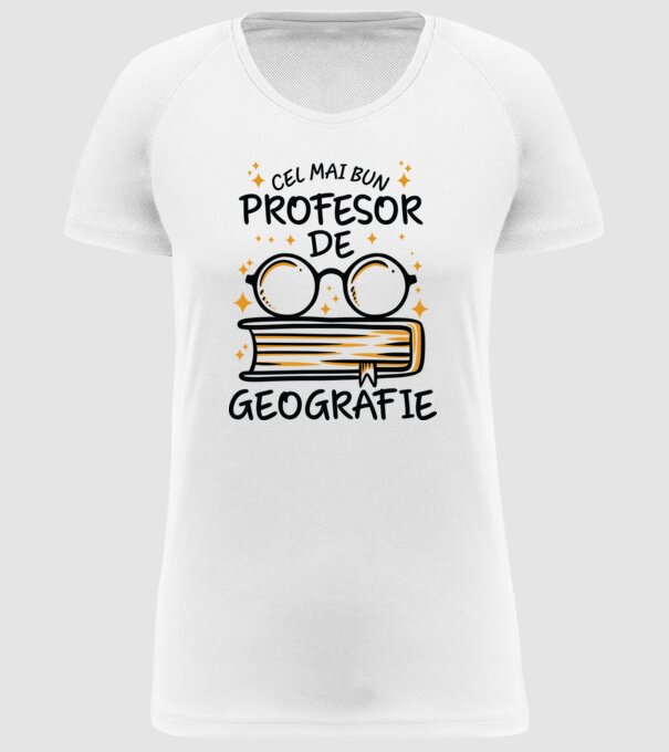 Cel mai profesor geografie model alb pe tricou