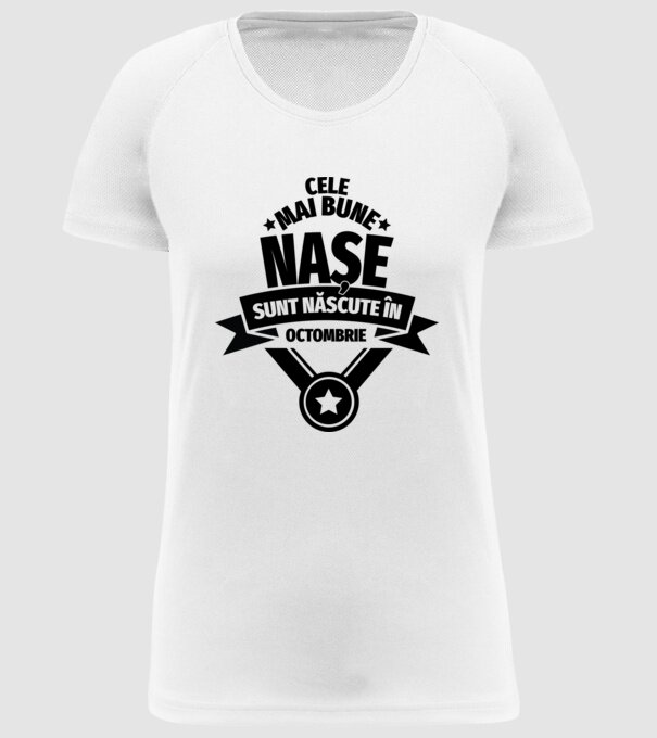 Cele mai bune nașe sunt născute în octombrie. model alb pe tricou