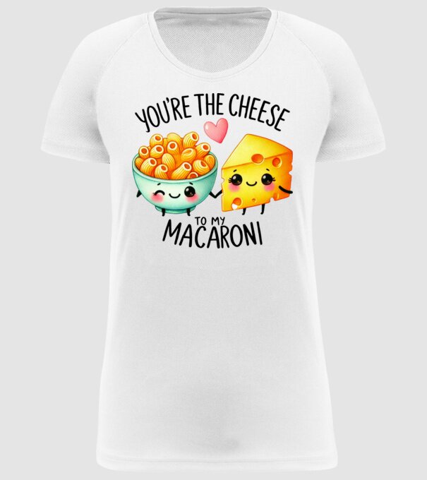 Cheese to my Macaroni model alb pe tricou