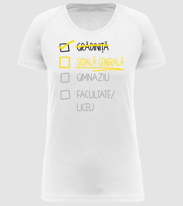 Cheklist educație - grădiniță alb model alb pe tricou
