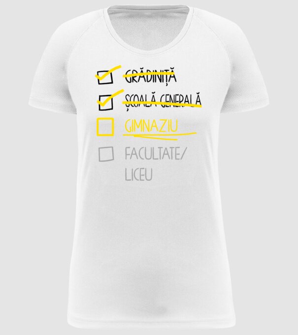 Cheklist educație - Școala primară alb model alb pe tricou