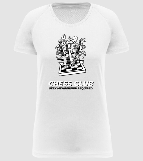 chess club model alb pe tricou
