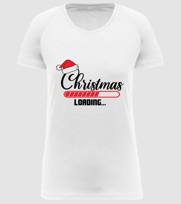Christmas is loading model alb pe tricou