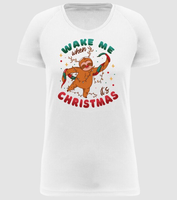 Christmas Sloth model alb pe tricou