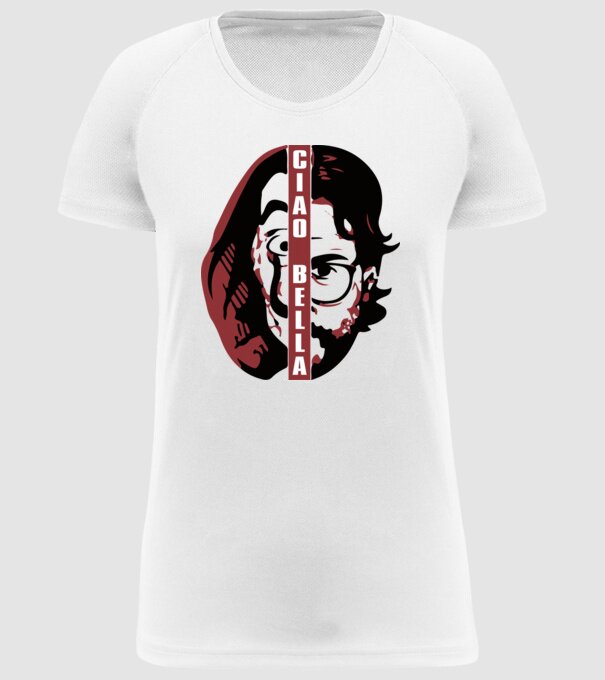 ciao bella professor model alb pe tricou