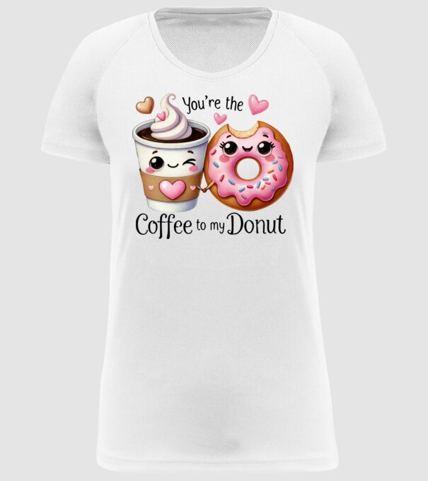 Coffee to my Donut model alb pe tricou