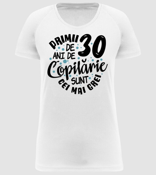 Copilărie 30 de ani model alb pe tricou