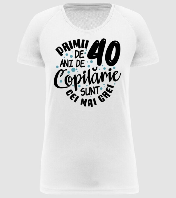 Copilărie 40 de ani model alb pe tricou