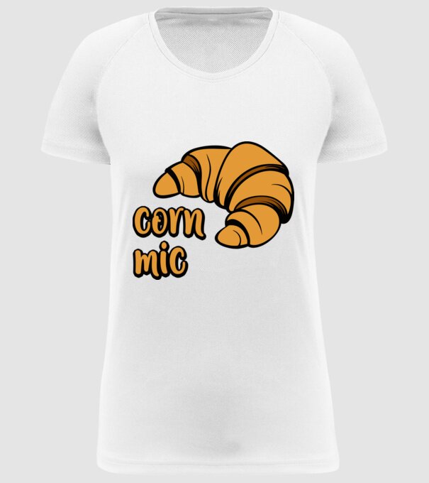 corn mic model alb pe tricou