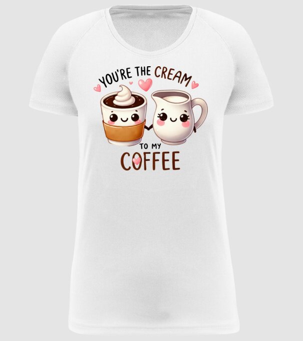 Cream to my Coffee model alb pe tricou