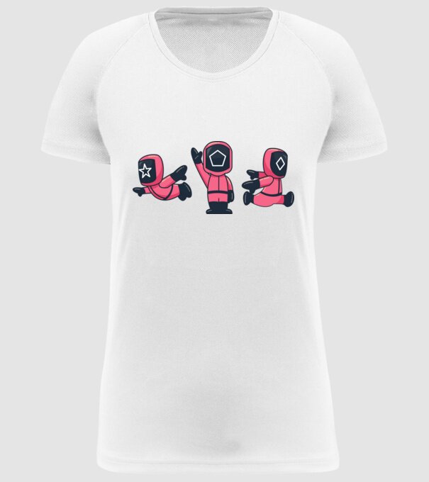 cute squid game toys model alb pe tricou