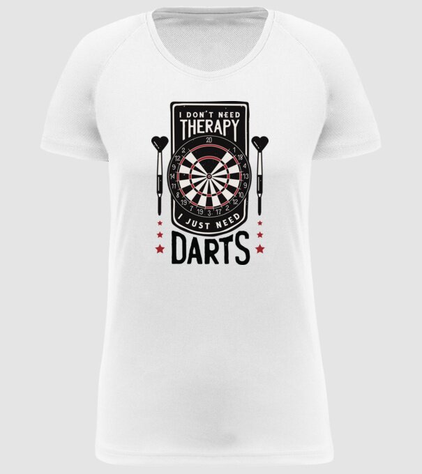 Darts Therapy model alb pe tricou
