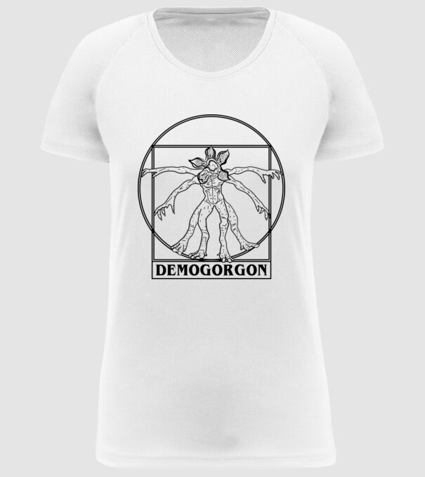 demogorgon da vinci model alb pe tricou