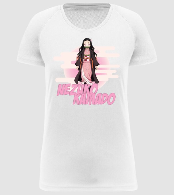 Demon Slayer Nezuko model alb pe tricou