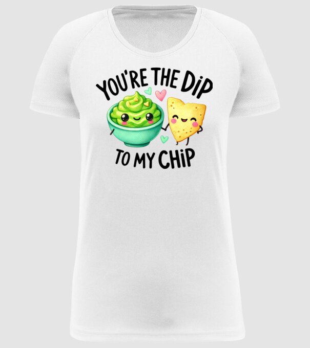 Dip to my Chip model alb pe tricou