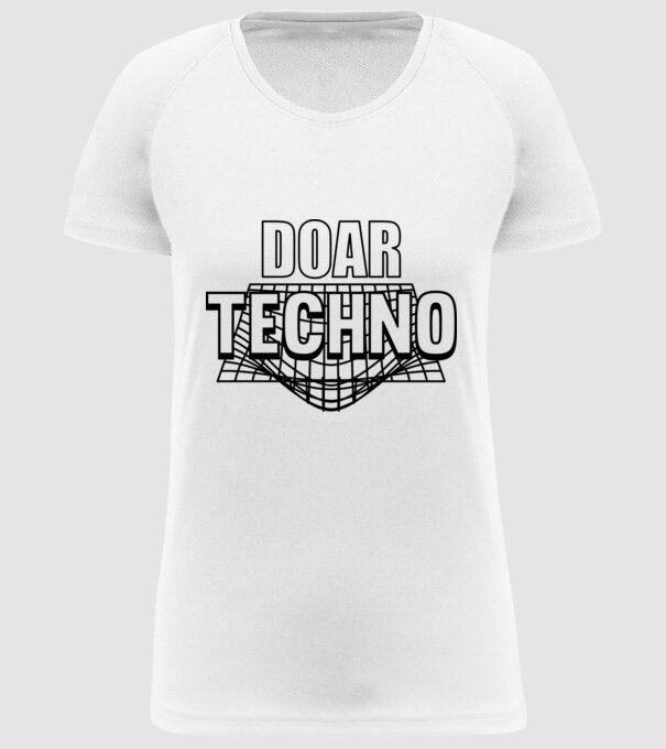 Doar techno model alb pe tricou