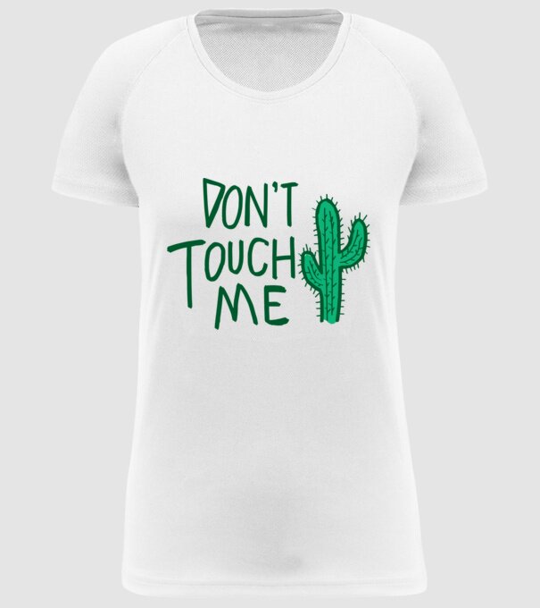 Dont touch me model alb pe tricou