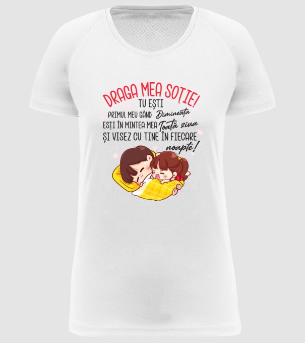 Draga mea soție tu ești primul meu model alb pe tricou