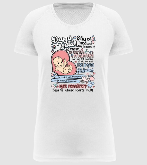 Dragă tată model alb pe tricou