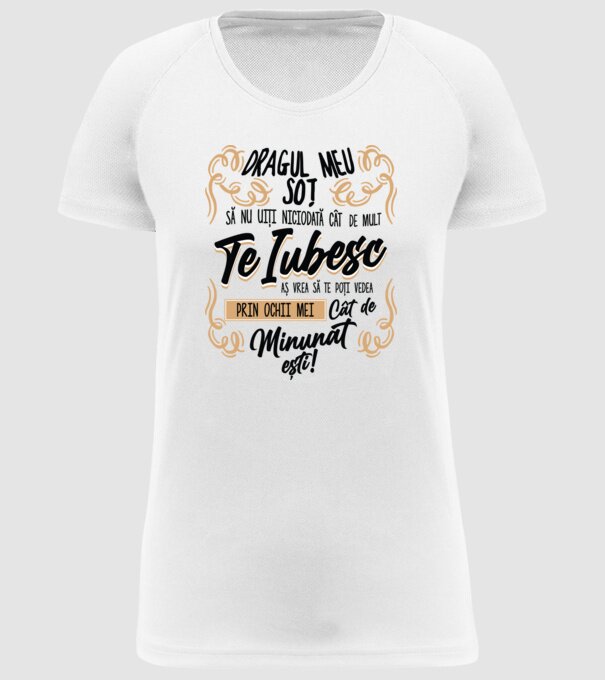 Dragul Mea soț model alb pe tricou