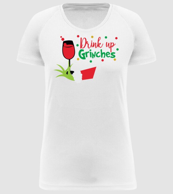Drink up Grinches model alb pe tricou