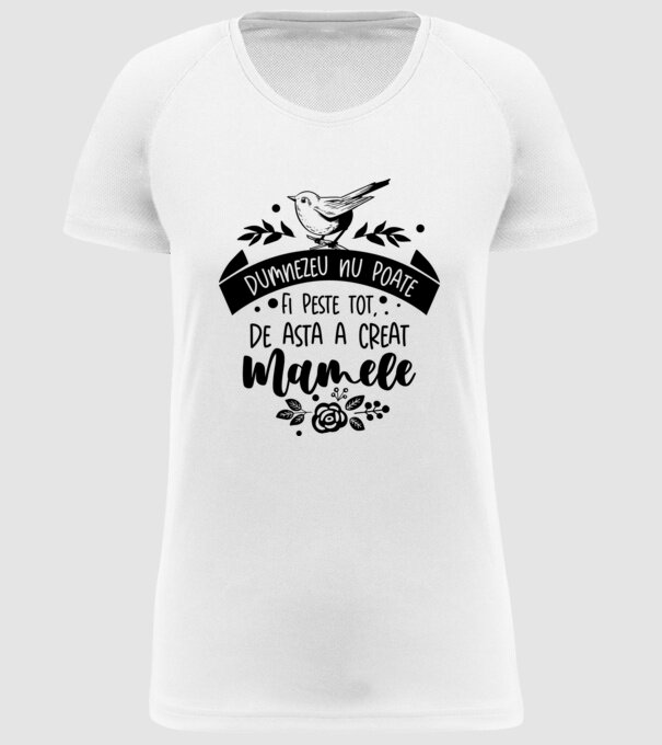 Dumnezeu nu poate fi peste tot model alb pe tricou