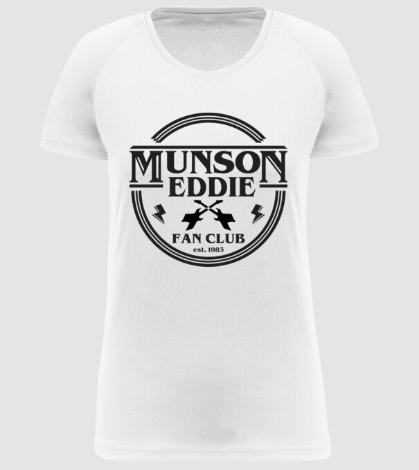 eddie munson fan club est 1983 model alb pe tricou