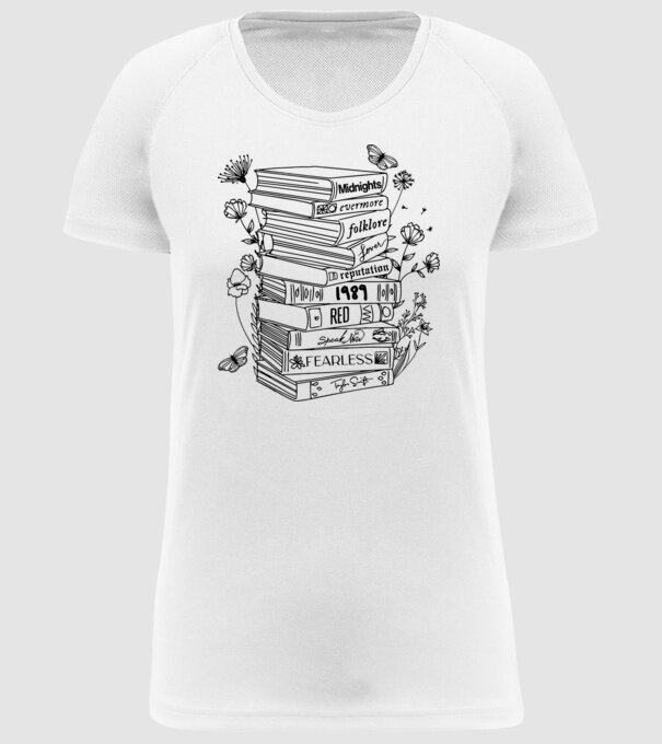 Eras tour books model alb pe tricou