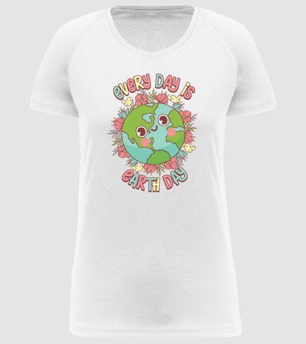 Every day is earth day cute model alb pe tricou