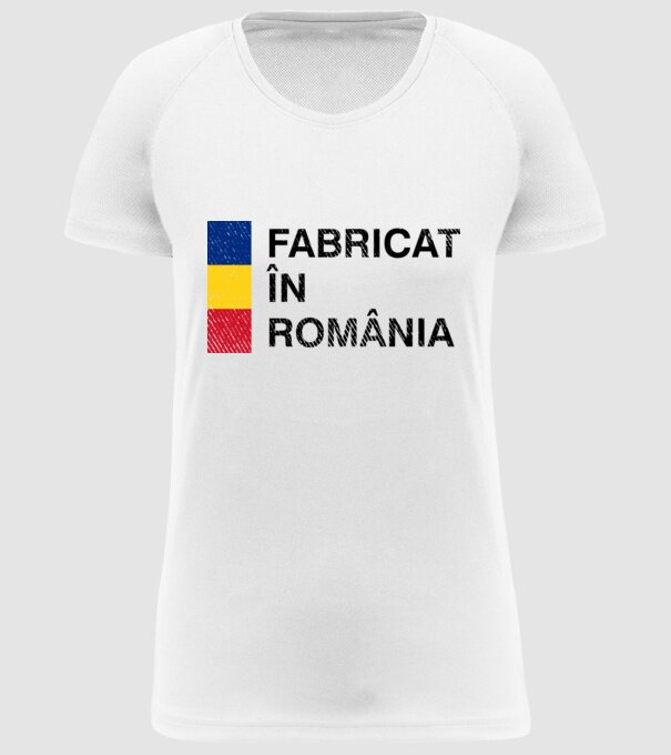 Fabricat în România model alb pe tricou