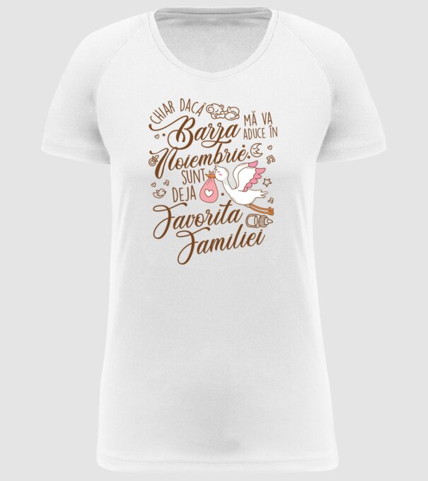 Favorita familiei NOIEMBRIE model alb pe tricou