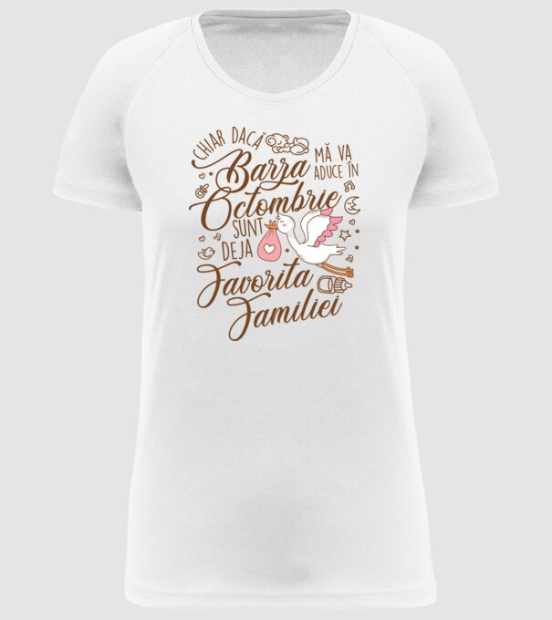 Favorita familiei OCTOMBRIE model alb pe tricou