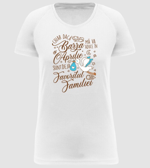 Favoritul familiei APRILIE model alb pe tricou