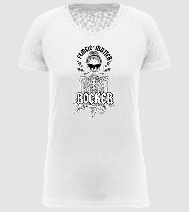 femeie - mutter - rocker model alb pe tricou