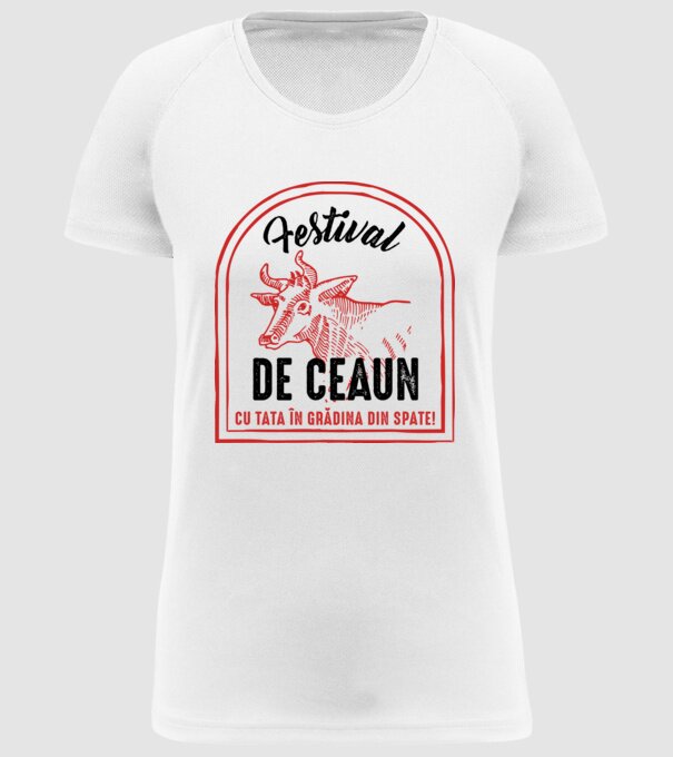 Festival de ceaun - cu tata în grădina din spate! model alb pe tricou
