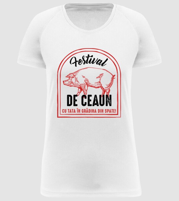 Festival de ceaun - cu tata în grădina din spate! model alb pe tricou
