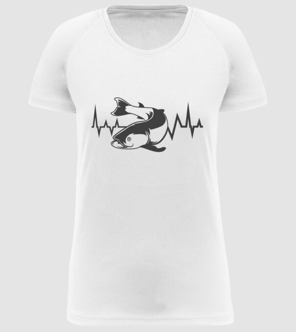 Fish model alb pe tricou