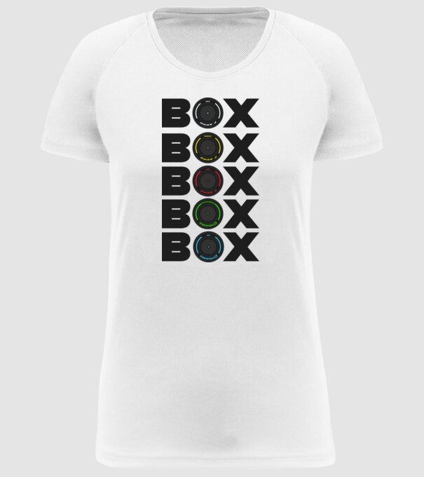 Forma1 box model alb pe tricou
