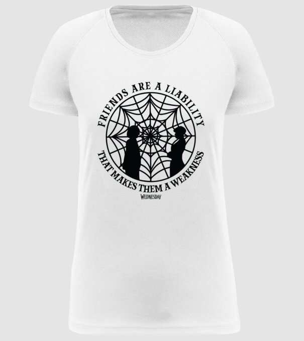 Friends are liability model alb pe tricou