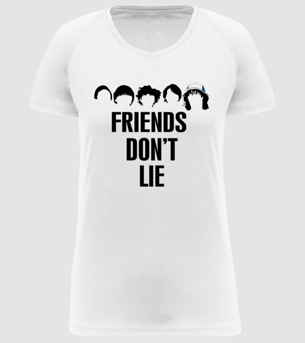 friends dont lie stranger things model alb pe tricou