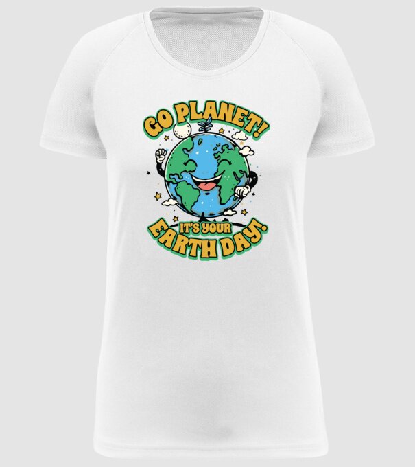 Go planet model alb pe tricou
