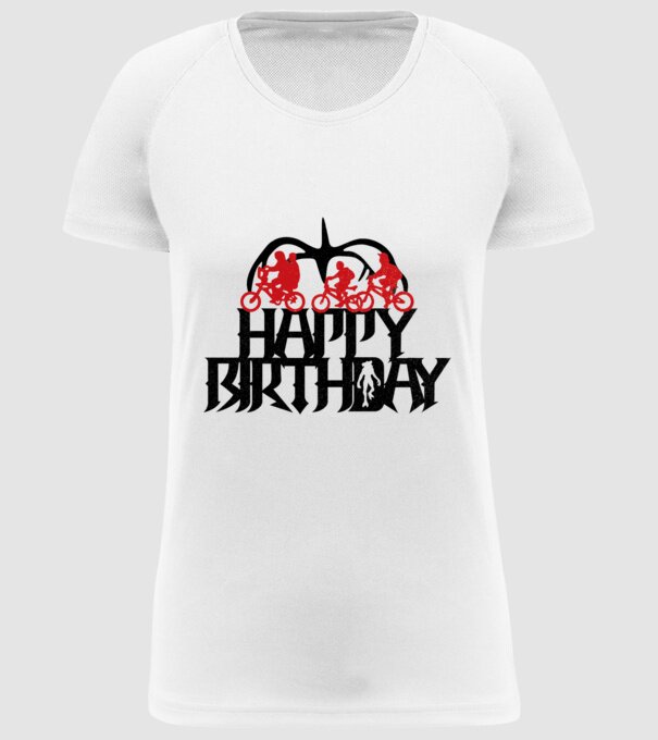 happy birthday stranger things model alb pe tricou