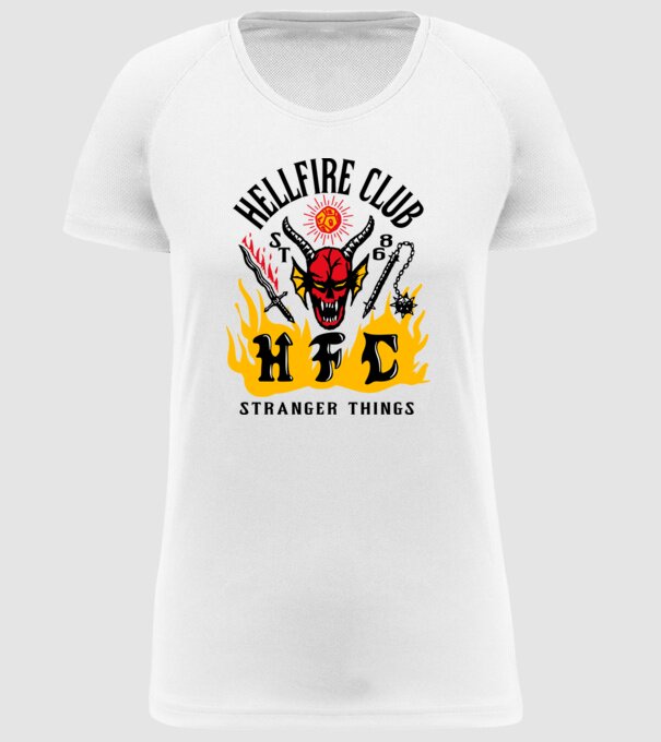 hellfire club 86 stranger things model alb pe tricou