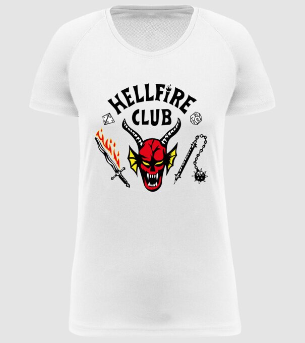 HELLFIRE CLUB model alb pe tricou