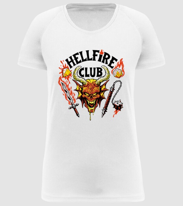 Hellfire ok model alb pe tricou
