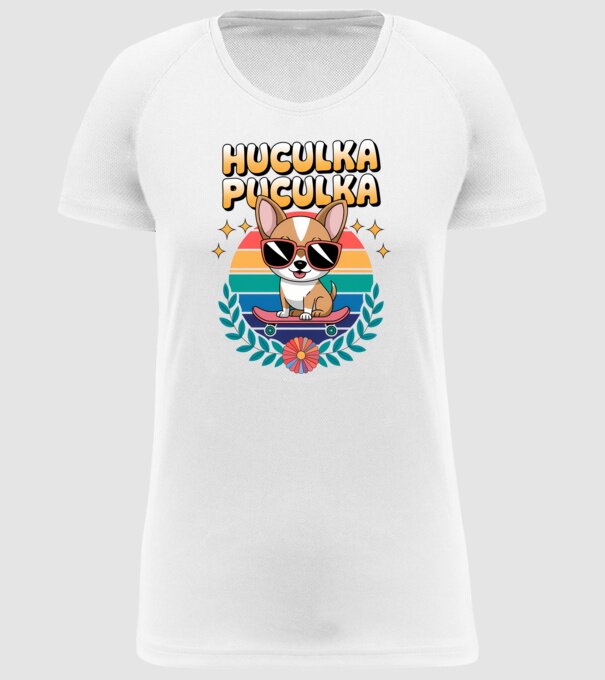 Huculka Puculka Câine 2 model alb pe tricou