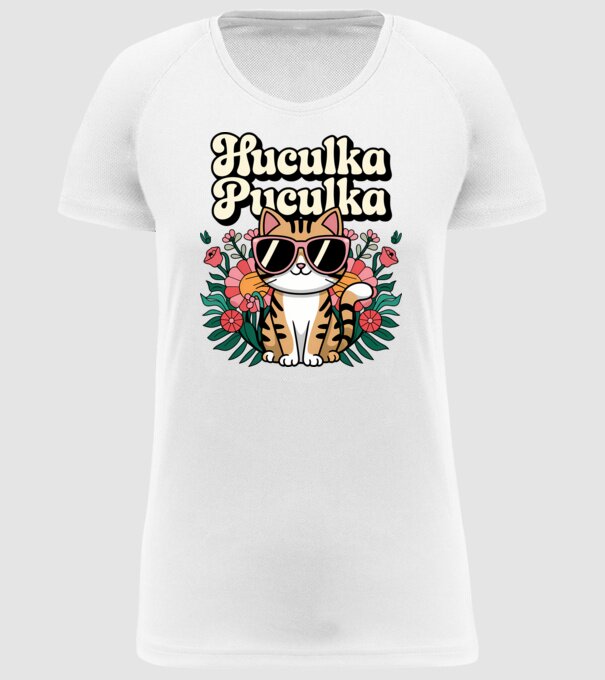 Huculka Puculka pisică 3 model alb pe tricou