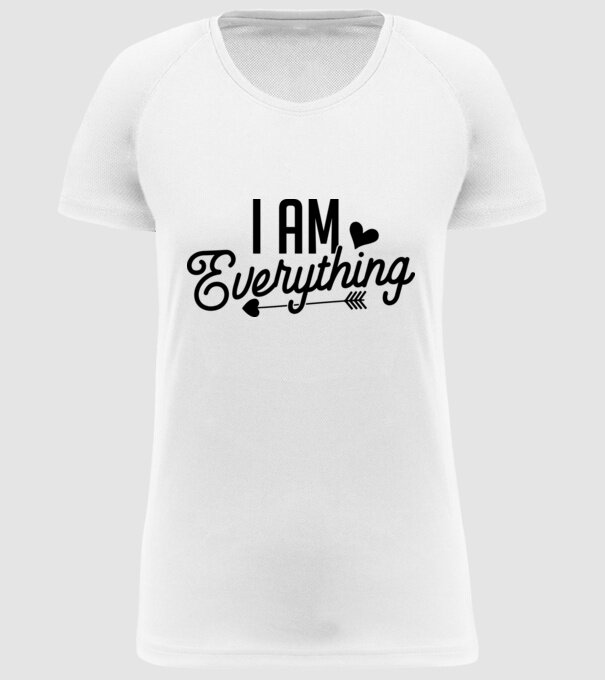 I am everything model alb pe tricou