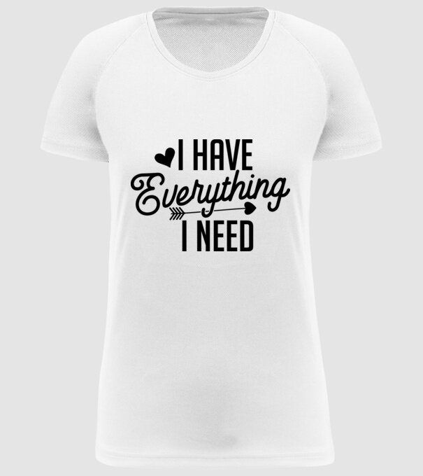 I have everything model alb pe tricou