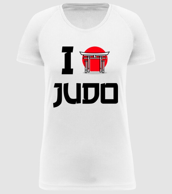 I love Judo model alb pe tricou